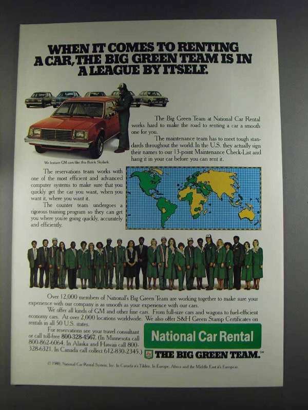1980 National Car Rental Ad - League by Itself