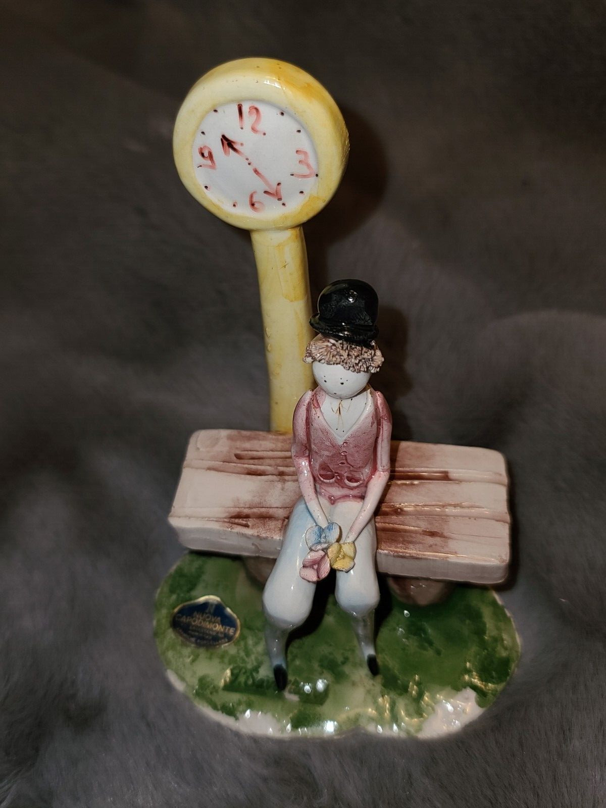 Rare Vintage Nuova Capodimonte Broken Hearted Man On Bench