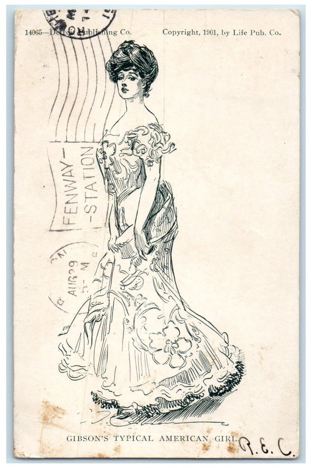 1906 Pretty Woman Gibson Typical American Girl Boston Massachusetts MA Postcard 1906 Pretty Woman Gibson Typical American Girl Boston Massachusetts MA Postcard