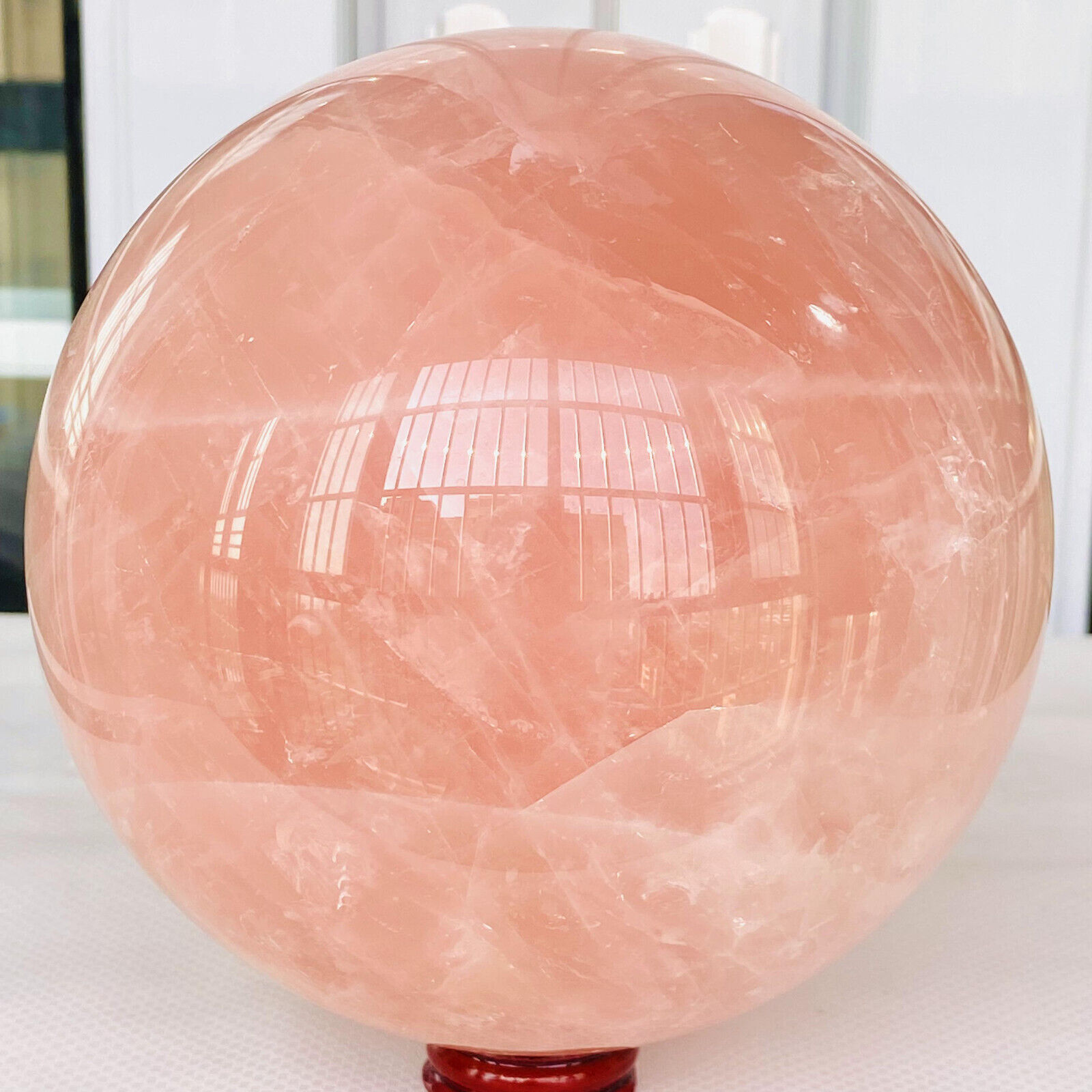 5080g Natural Pink Rose Quartz Sphere Crystal Ball Reiki Healing