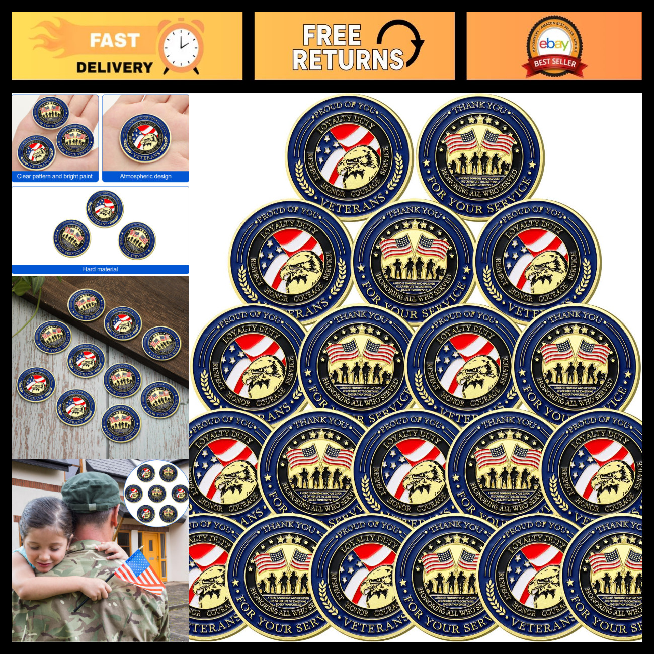 20pcs Military Challenge Coins - Veteran Appreciation Gifts, Bulk Set, Unique De 20pcs Military Challenge Coins - Veteran Appreciation Gifts, Bulk Set, Unique De