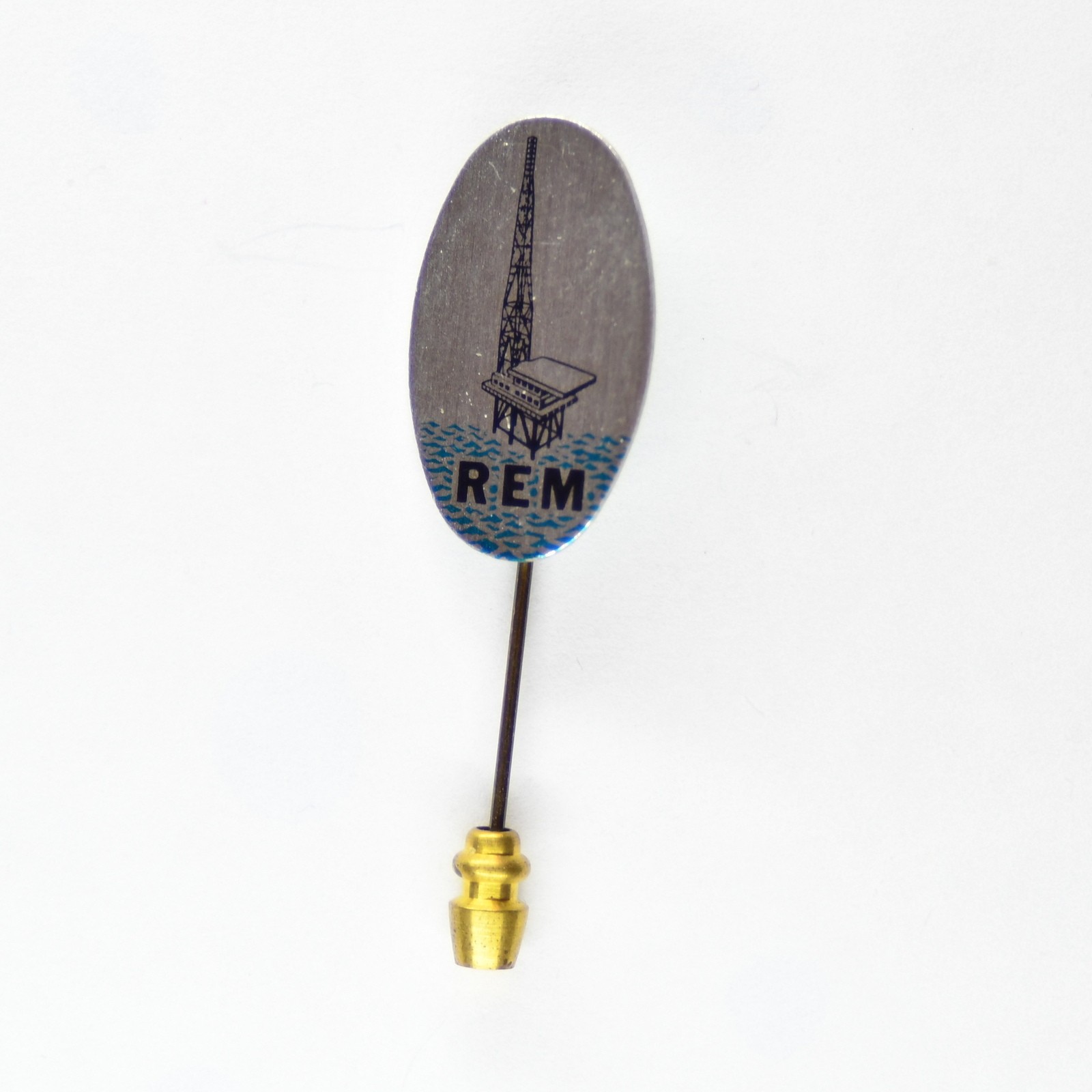 Vintage REM Oil Rig Metal Stick Pin c1970s