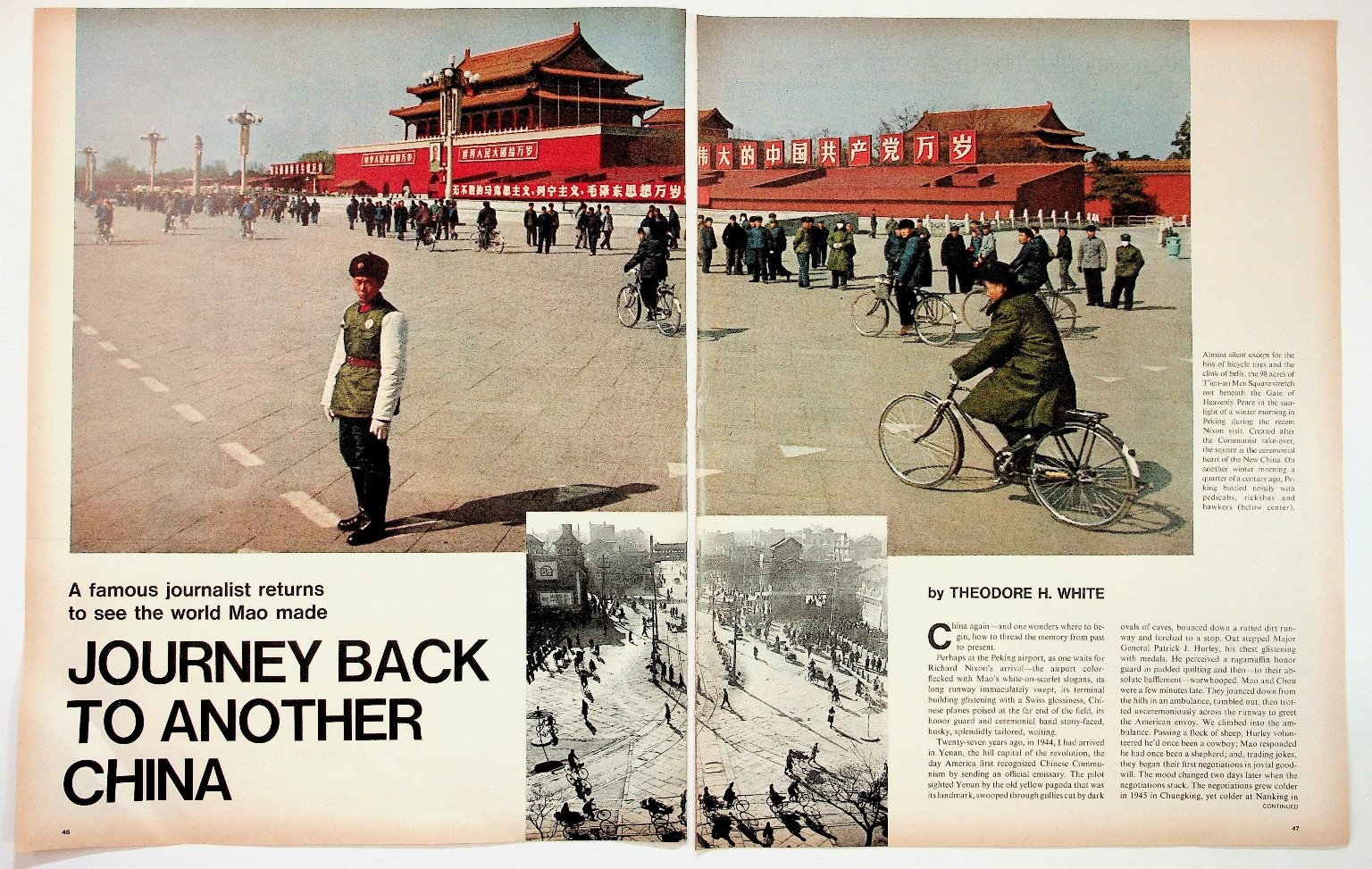 1970s China JOURNEY BACK Magazine Article Tiananmen Square Theodore H. White