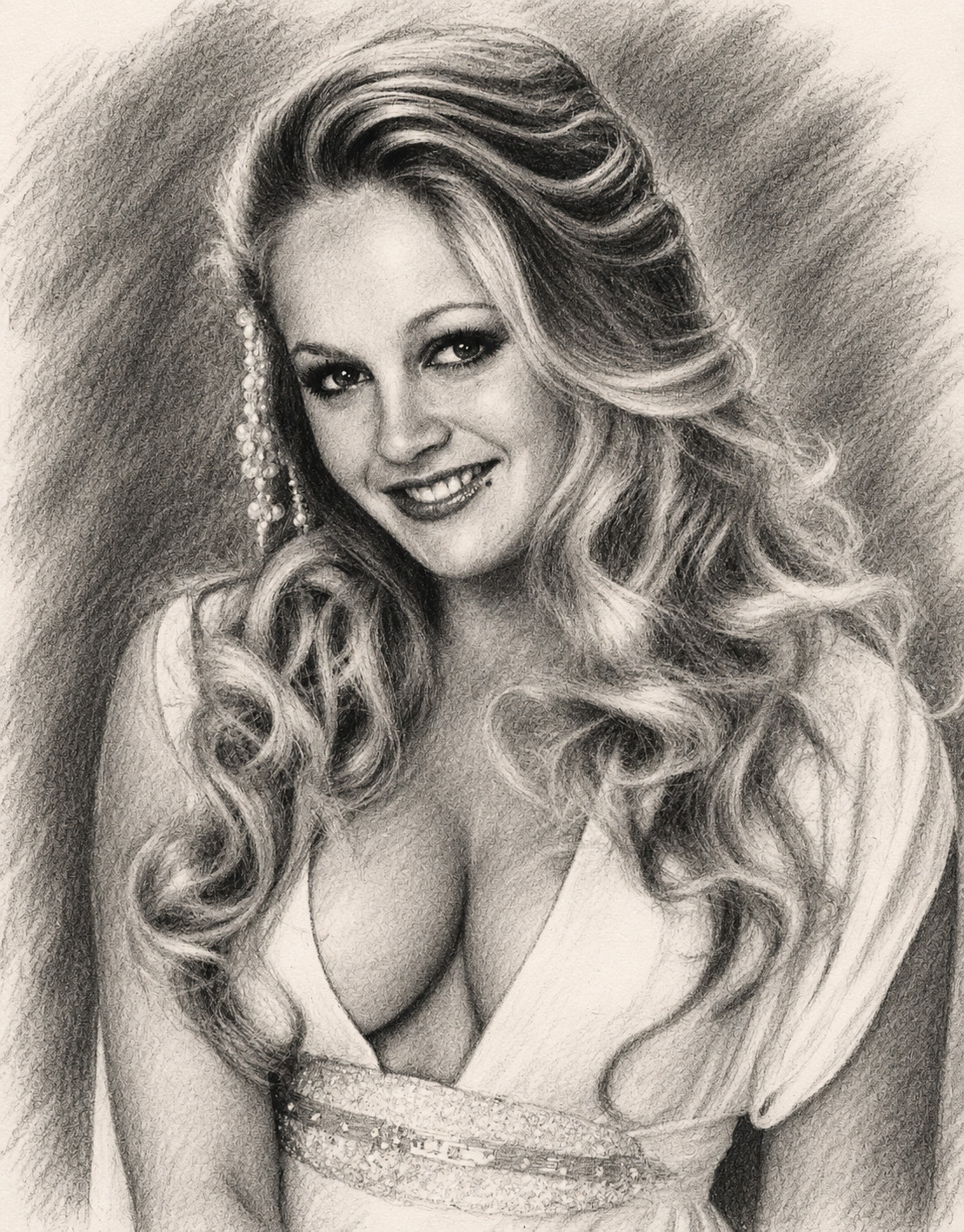 Television Actress CHARLENE TILTON Classic Portrait Charcoal Art Print 8x10 Television Actress CHARLENE TILTON Classic Portrait Charcoal Art Print 8x10