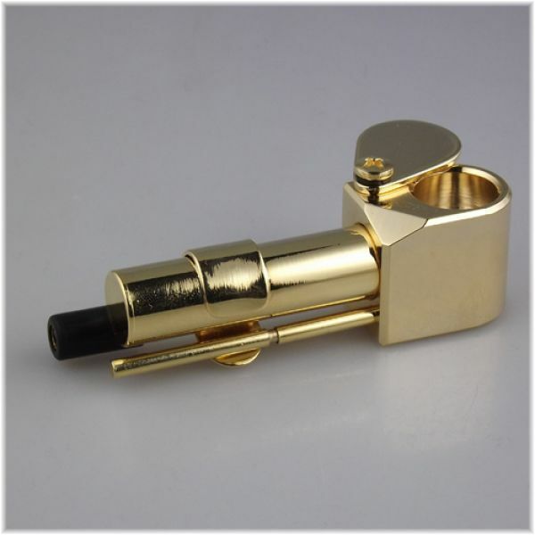 ONE CLASSIC BRASS TOBACCO PIPE Hitter With Cover bottom Trap & Pouch proto like.