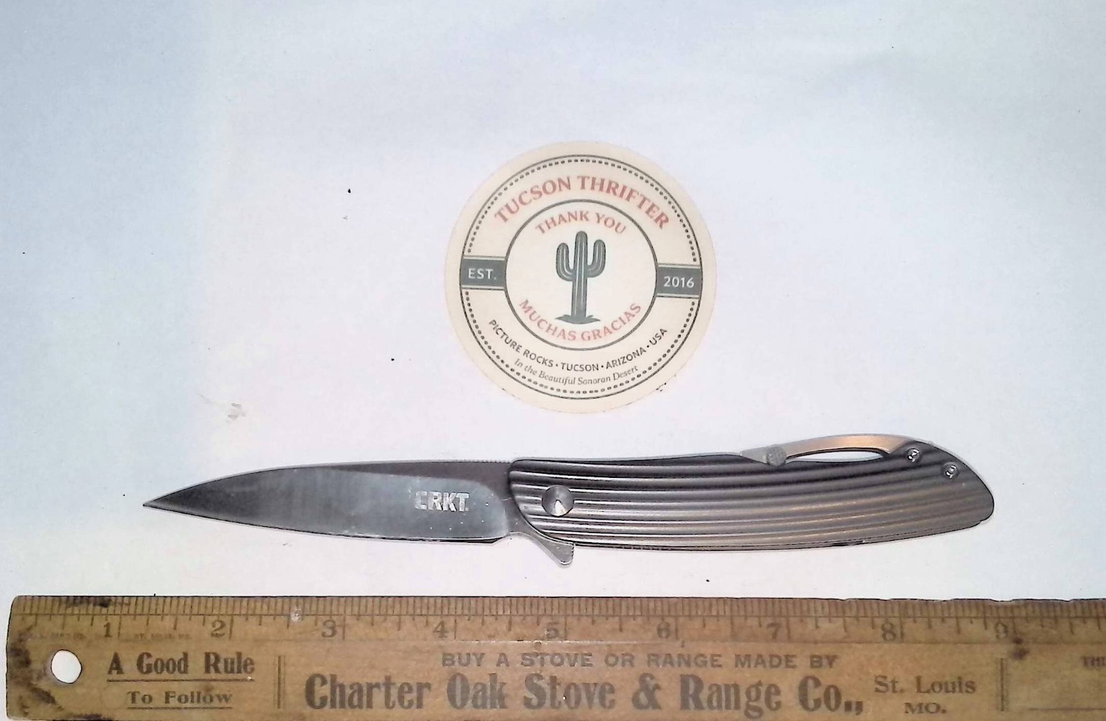 CRKT Swindle K241XXP Gray Flipper Ken Onion Plain Blade IKBS Bearings