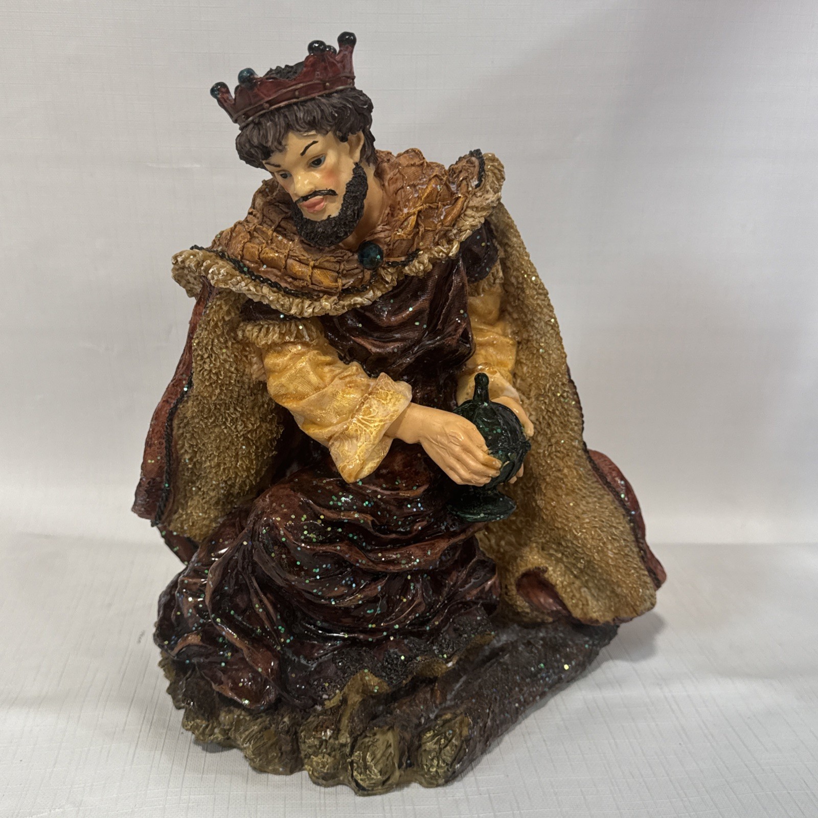 Mark Roberts Vtg Seated Kneeling Wise Man King Nativity Figure 10 Inch Tall