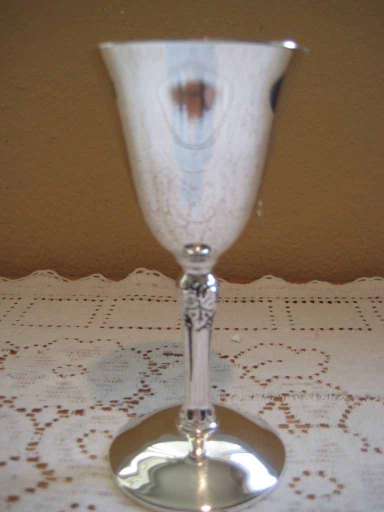 Vintage Plator Silver Plate Wine Goblet, Made In Spain, 4 1/2\