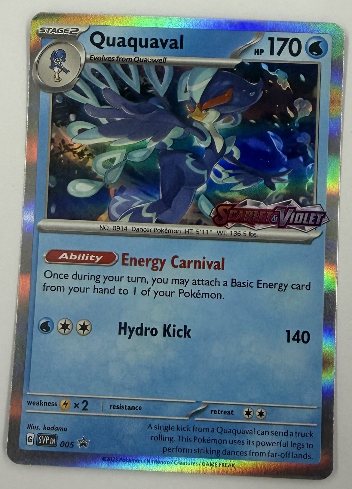 Pokemon - Quaquaval SVP 005 - Pre Release Promo - TCG NM/M