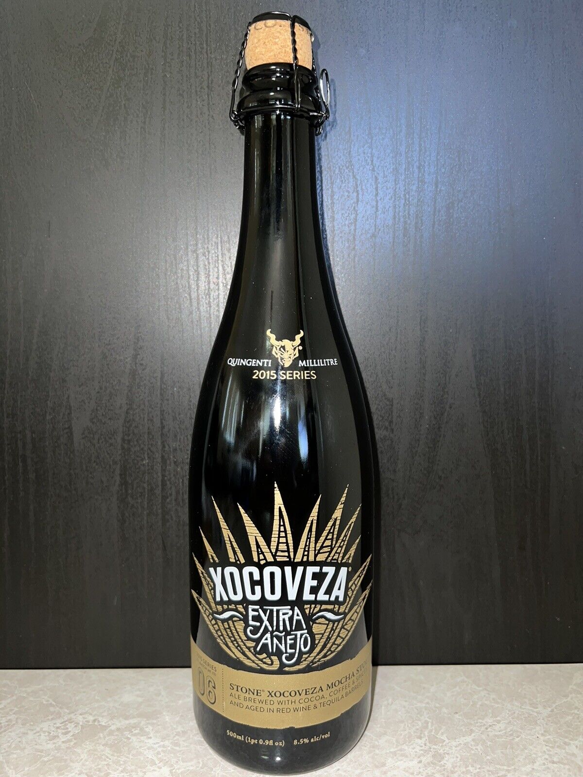 Stone Xocoveza Extra Anejo 2015 Series EMPTY Beer Glass BTL w/Cap 500ml