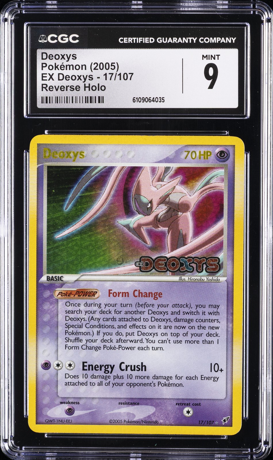 2005 POKEMON EX DEOXYS REVERSE HOLO #17/107 DEOXYS CGC 9