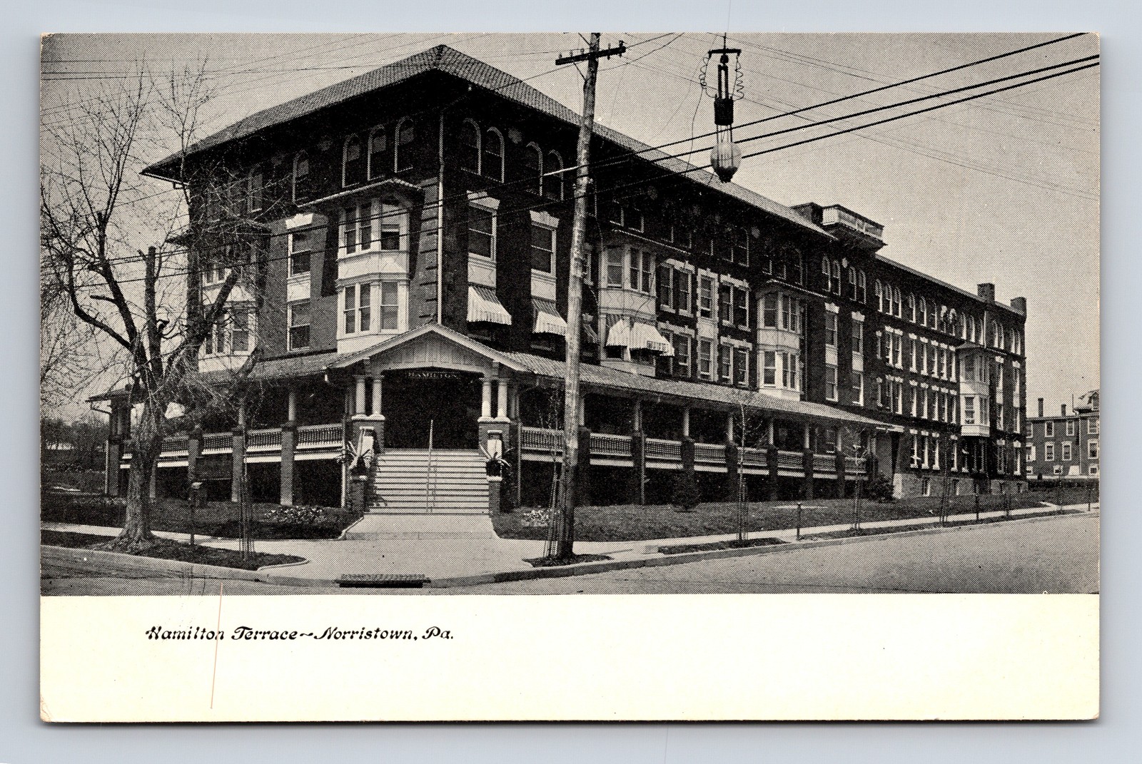 1900s Hamilton Terrace Apartments Building Norristown Pennsylvania PA Postcard