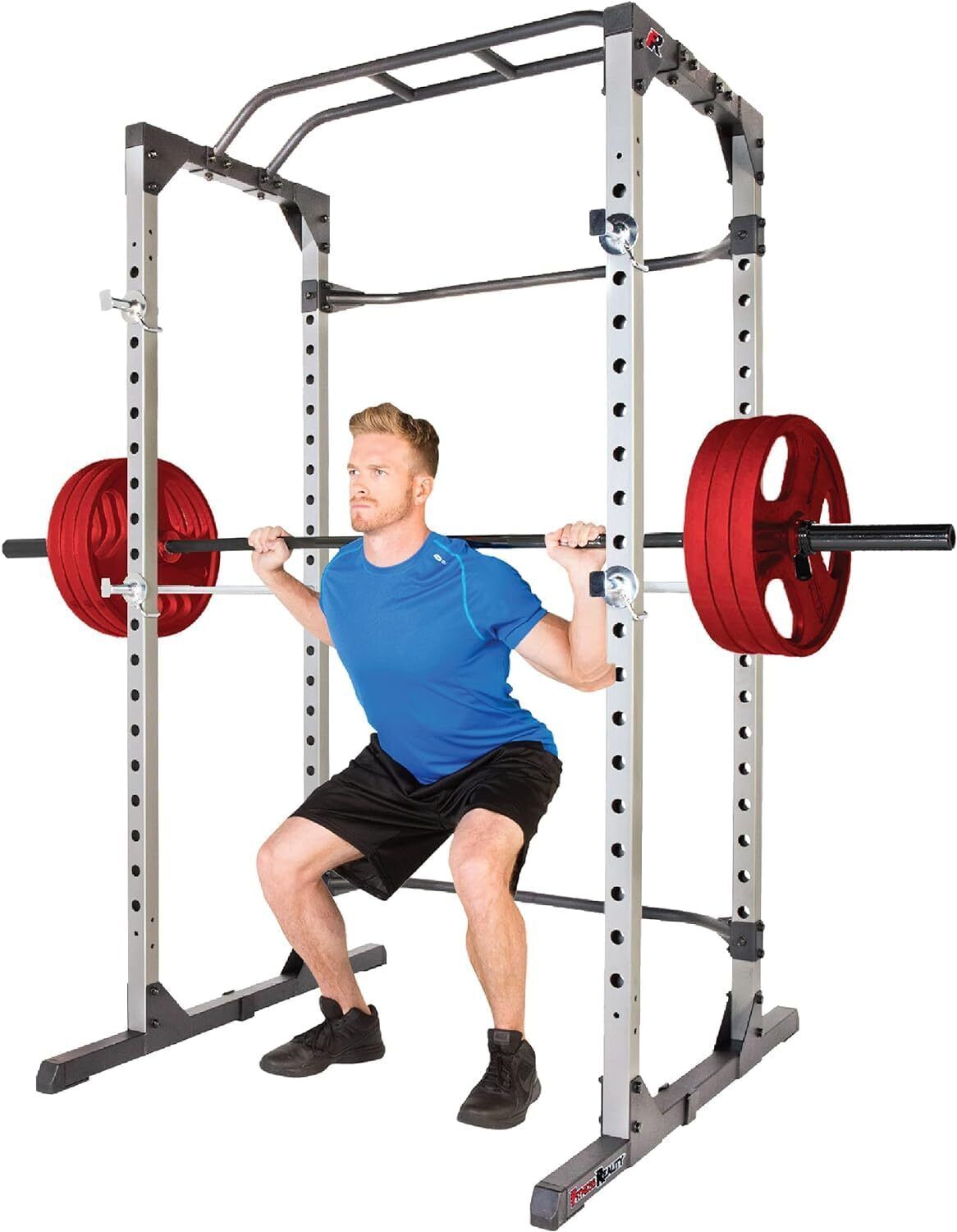 Squat Rack Power Cage with | Optional LAT Pulldown & Leg Holdown Attachment