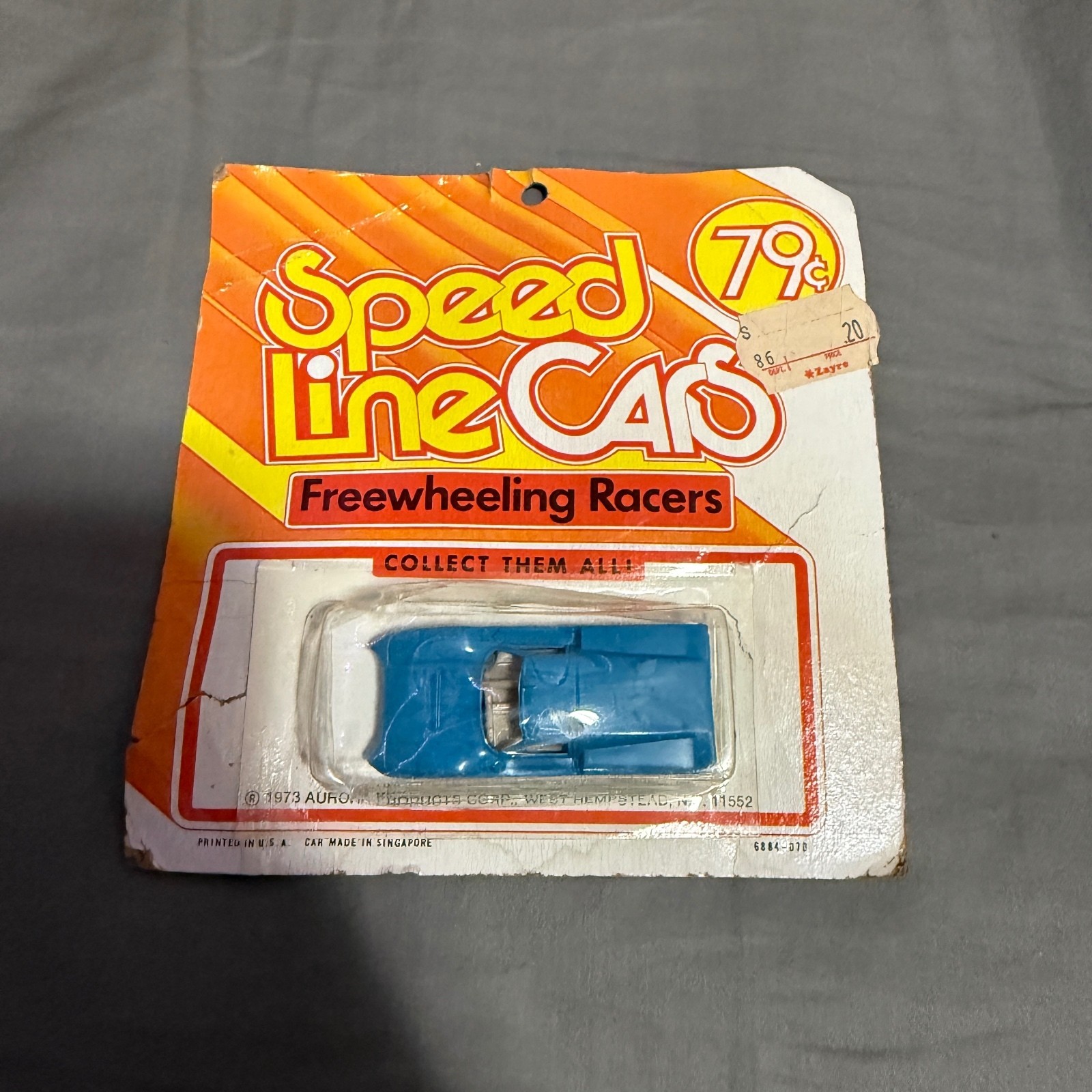 Vintage 1973 Aurora Speed Line Cars Freewheeling Racer Sealed on Card 6884-070