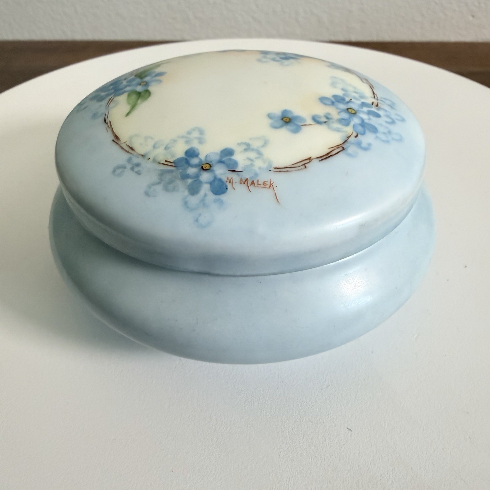 Z.S. & Co. Bavaria Handpainted By M. Malek Porcelain Trinket Jar, Powder Jar