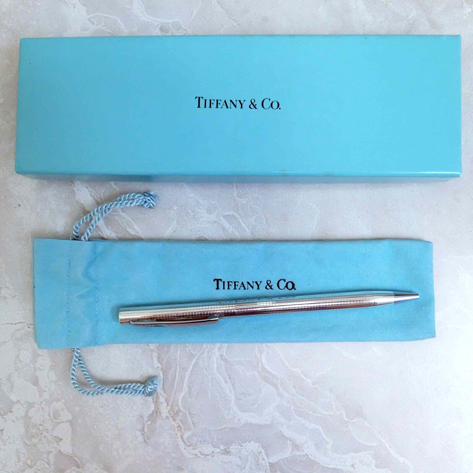 Tiffany & Co Sterling Silver Ballpoint Pen with Original Pouch & Box