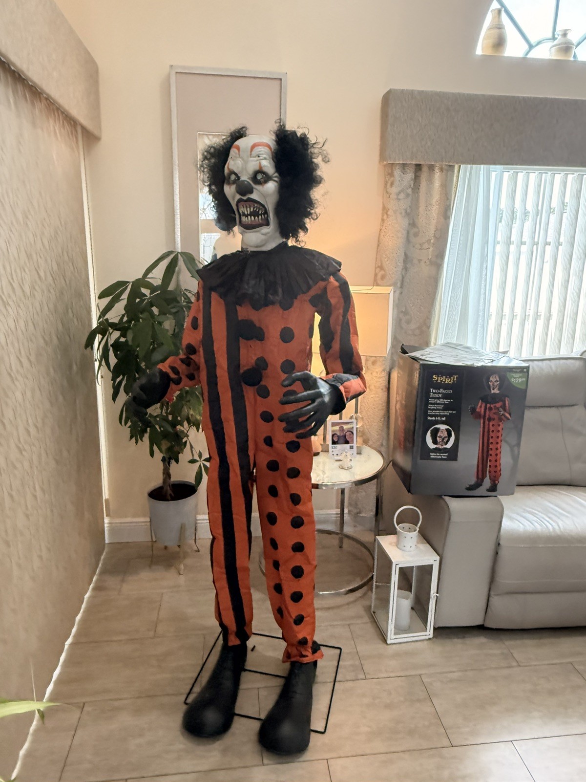 🎃🔥🔥Spirit Halloween Two-Faced Teddy 6 Ft Animatronic Clown Prop Original Box