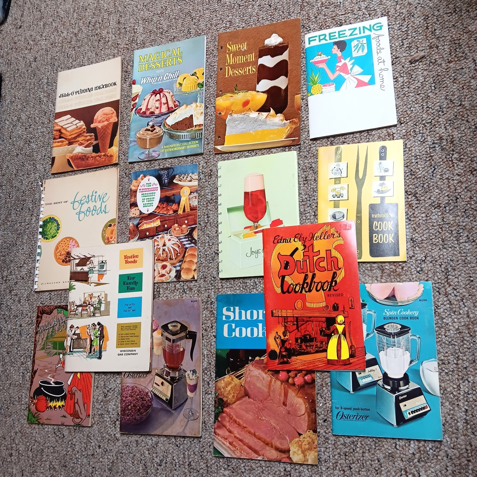 14 VTG 1960\'s Recipe Books Cook Desserts Food Dutch Cake Jello Festive Booklets