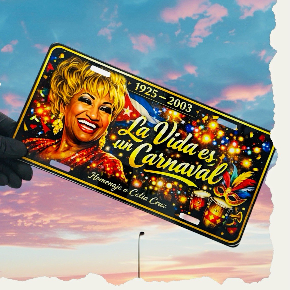 La Vida es un Carnaval Homenaje a Celia Cruz 1925-2003  Plate Sign 12x6