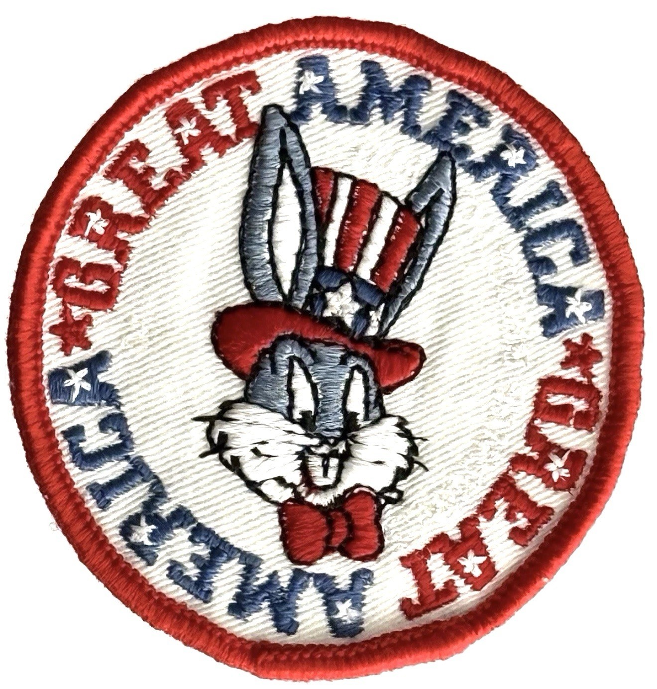 Vtg Six Flags Great America Patch Bugs Bunny Looney Tunes Bicentennial Souvenir