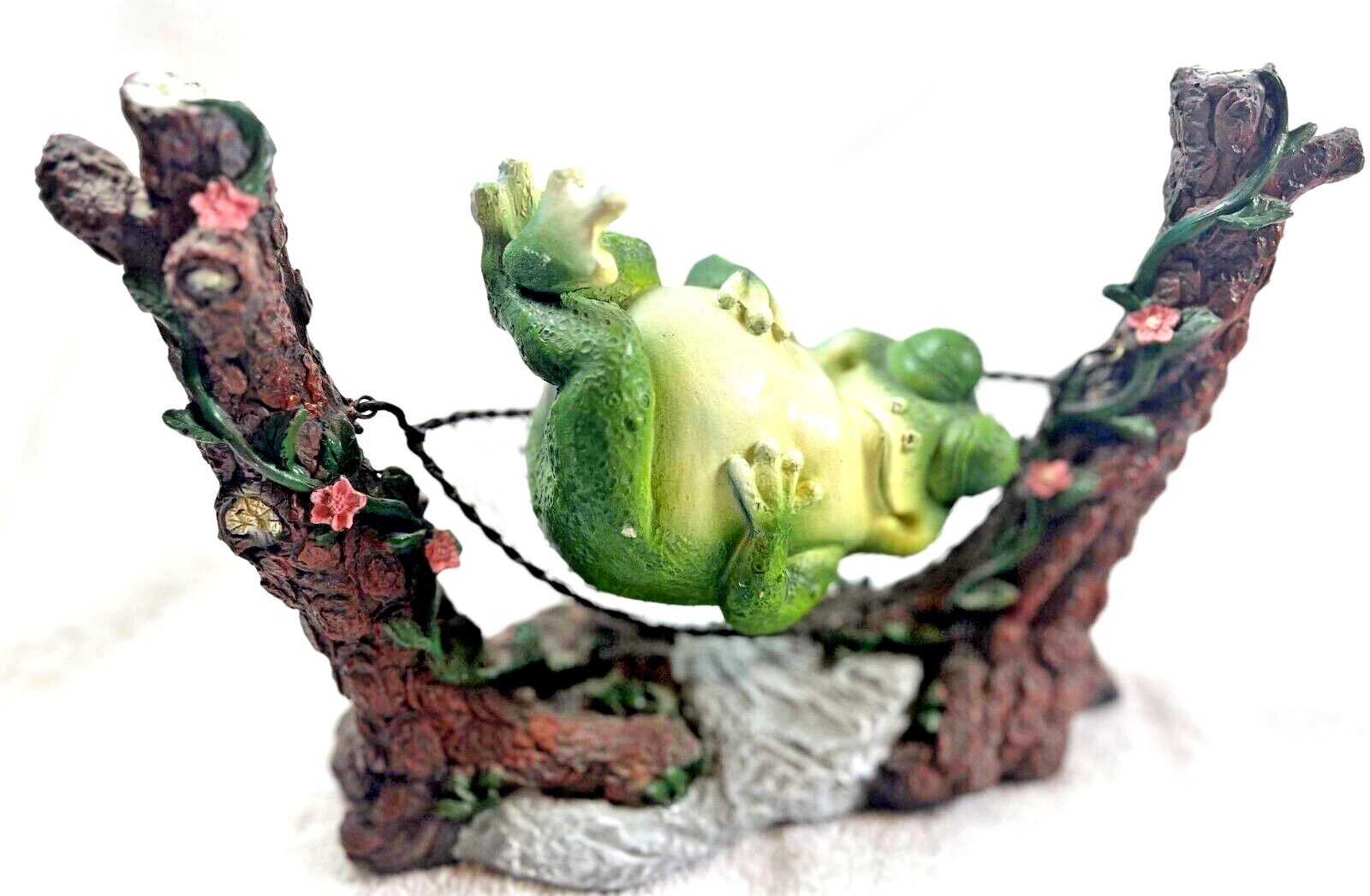 Lazy Day Cute Fat Frog Sleeping in Hammock between 2 trees(71)