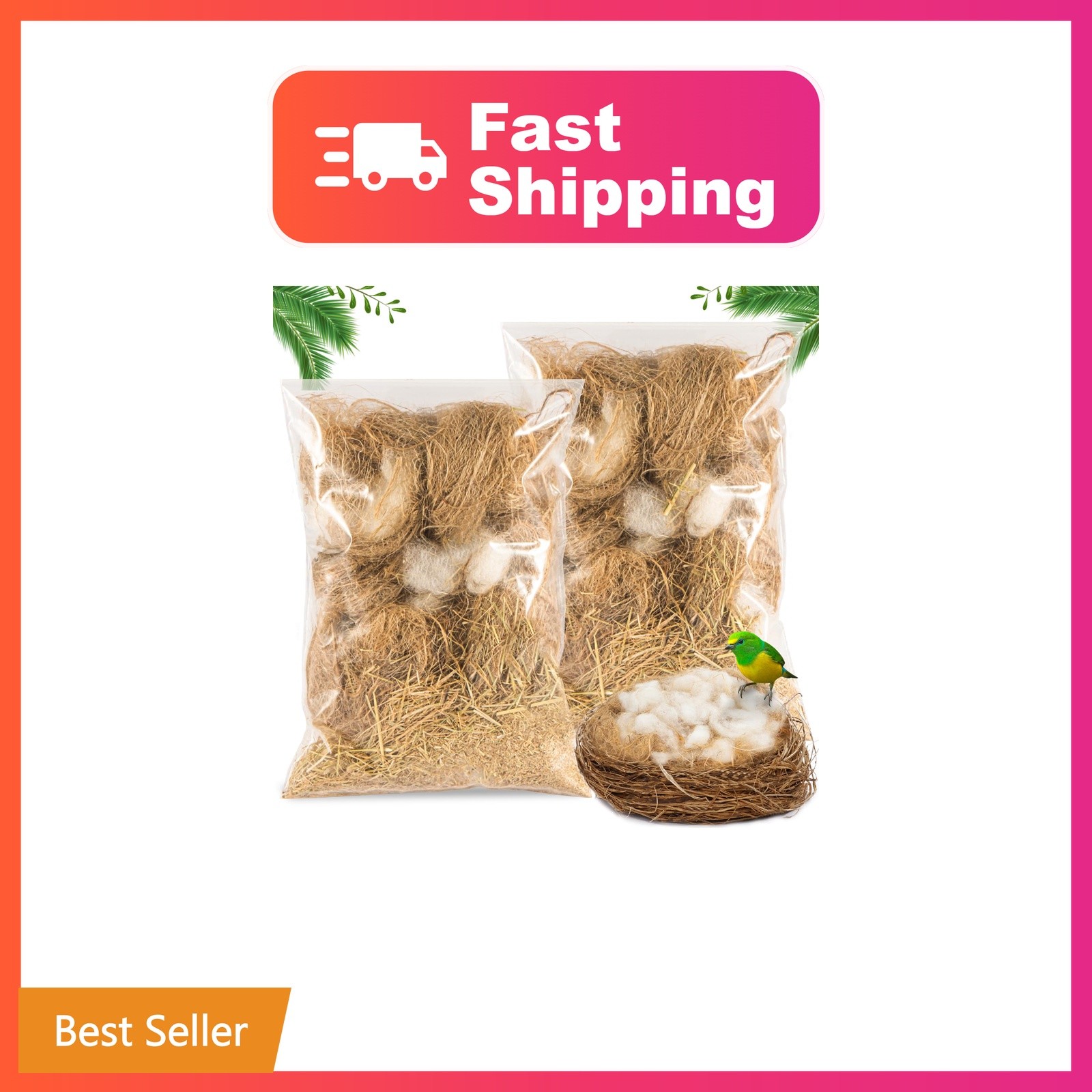 Sukh Bird Nesting Material - Bird Nest Bedding for Hummingbird Finch | Natura...