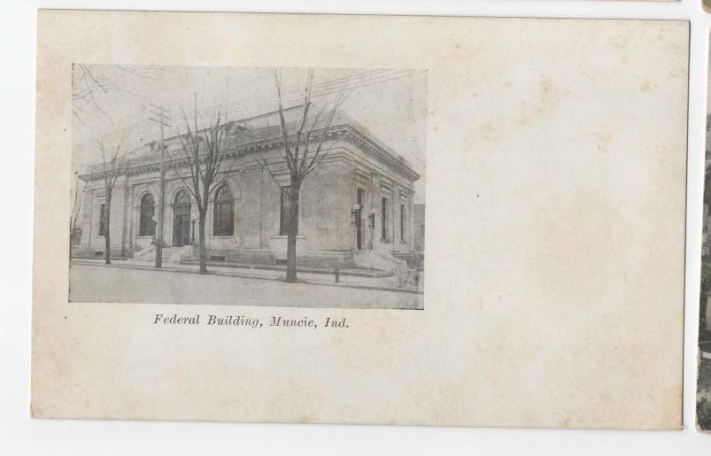 Federal Building Muncie IN Undivided Back Postcard Not Postcard EX-NM