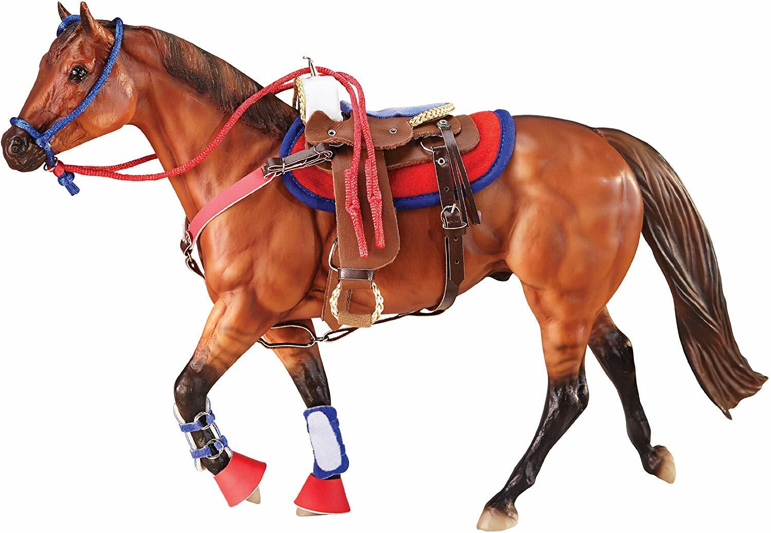 Breyer Traditional Size Western Riding Set - Red with Blue Trim #2051