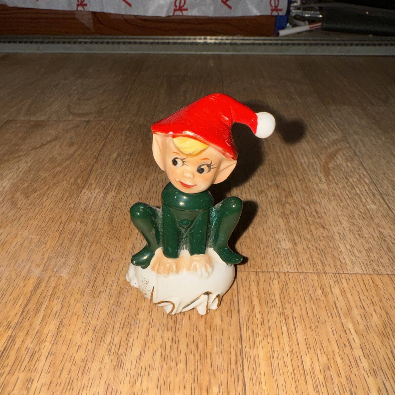 Rare Parma AAI Ceramic Pixie Elf  Gnome Figurine Setting On A Turtle