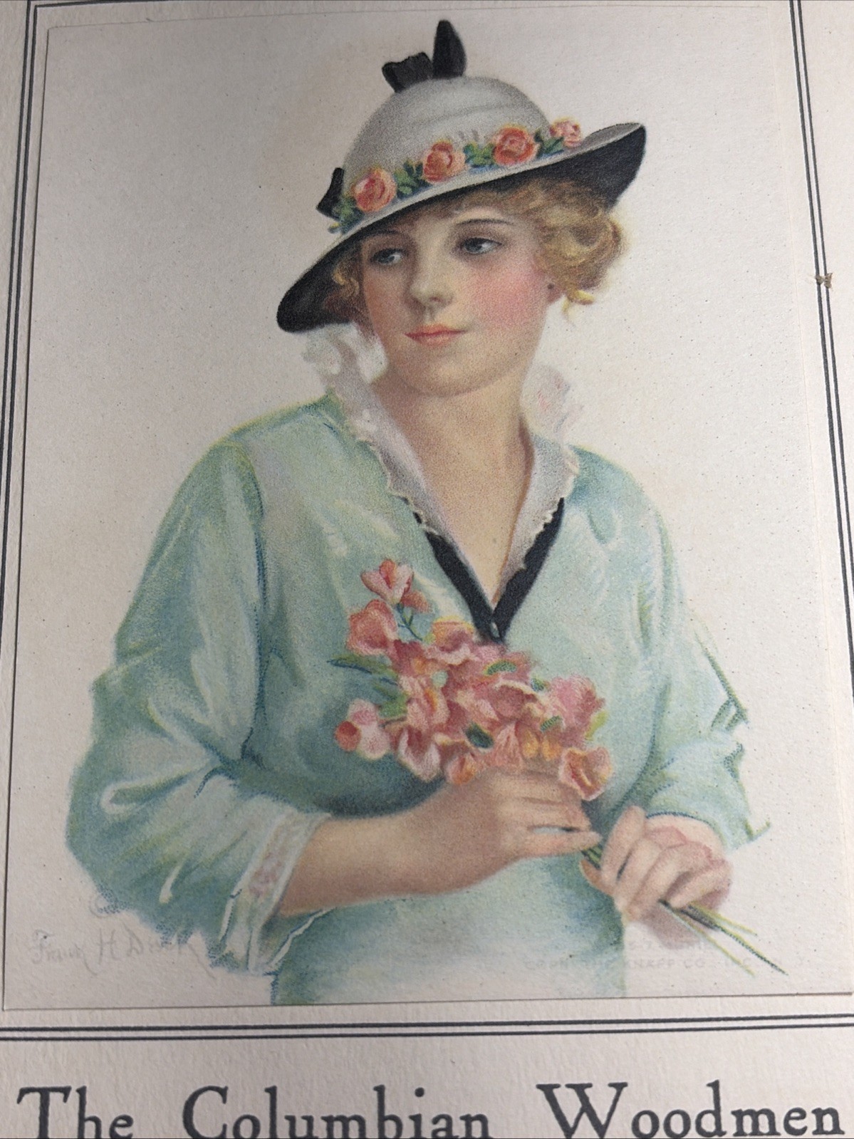Frank Desch Artist Pretty Lady Calendar Sample C 1915 Advertising Memphis Tenn
