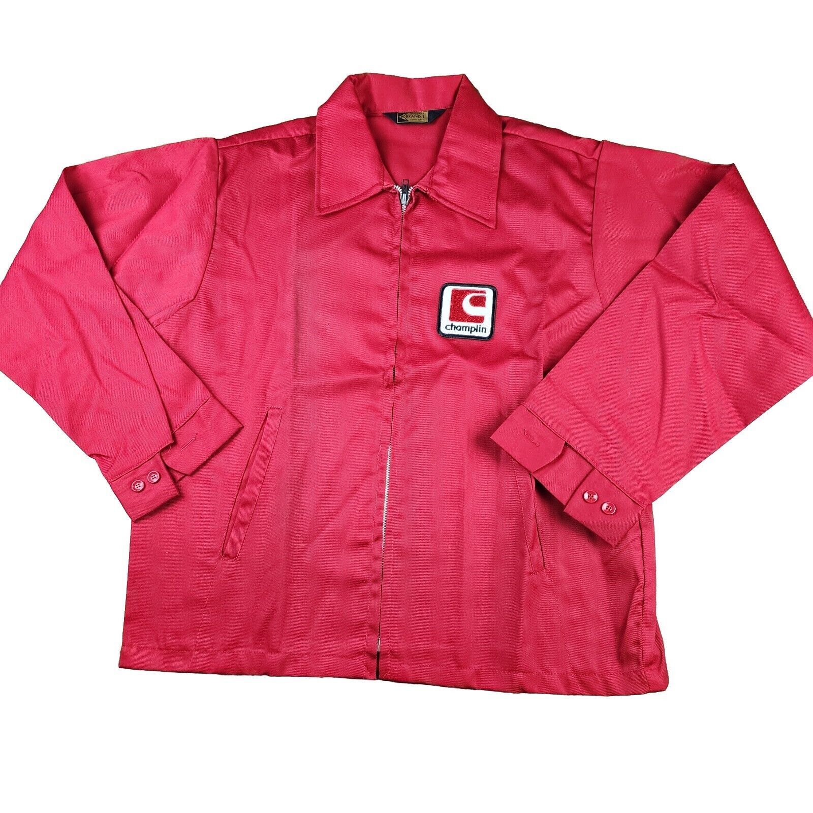 Champlin Oil Refinery Work Shirt Large Original New Never Washed Vintage Red 