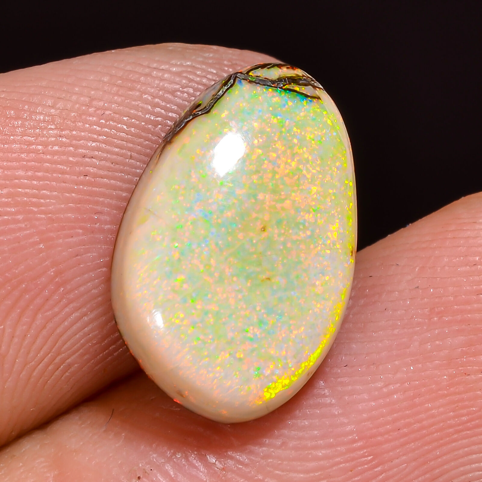 02.65Cts. Natural Multi Fire MONARCH/STERLING OPAL Fancy Cabochon Loose Gemstone