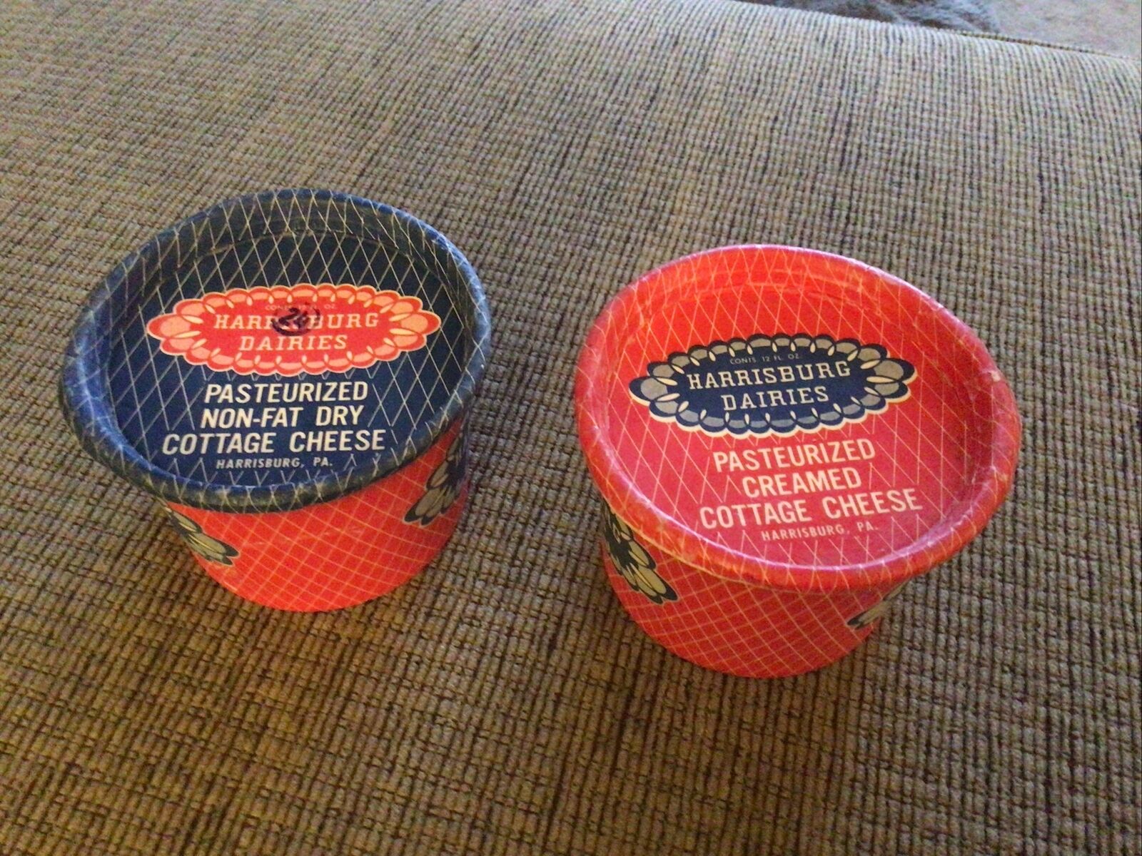 Harrisburg Dairies Cottage Cheese,used wax containers w/lids