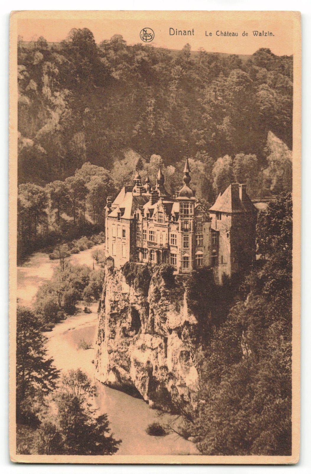 Dinant Le Château de Walzin Belgium Vintage Postcard