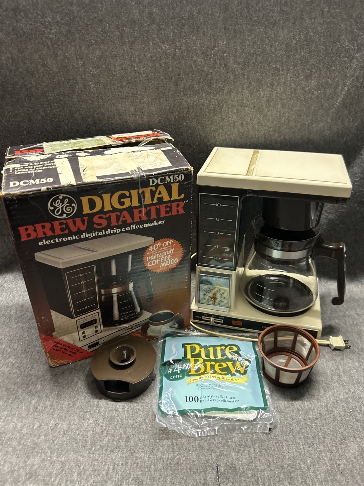 Vintage DCM15 General Electric Brew Starter 10-Cup Automatic Drip Coffee Maker
