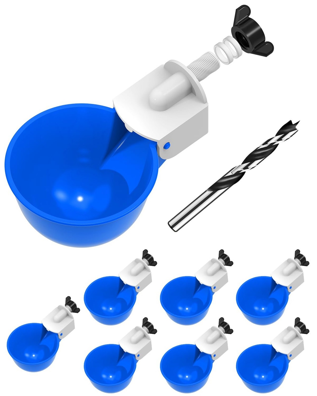 Chicken Waterer Cups (8 Pack) with 3/8 Chicken Waterer Cups (8 Pack) with 3/8