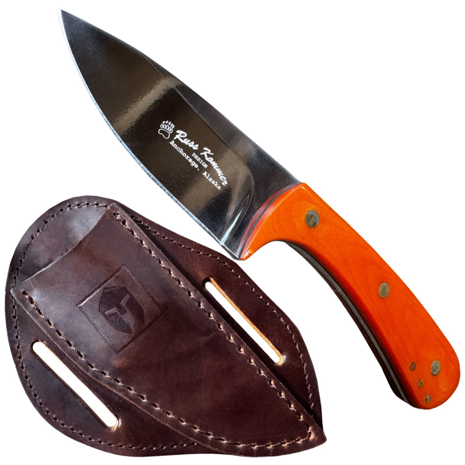 BattlBox Ketchikan By Ross Kommer D2 Steel Fixed Blade Top Grain Leather Sheath