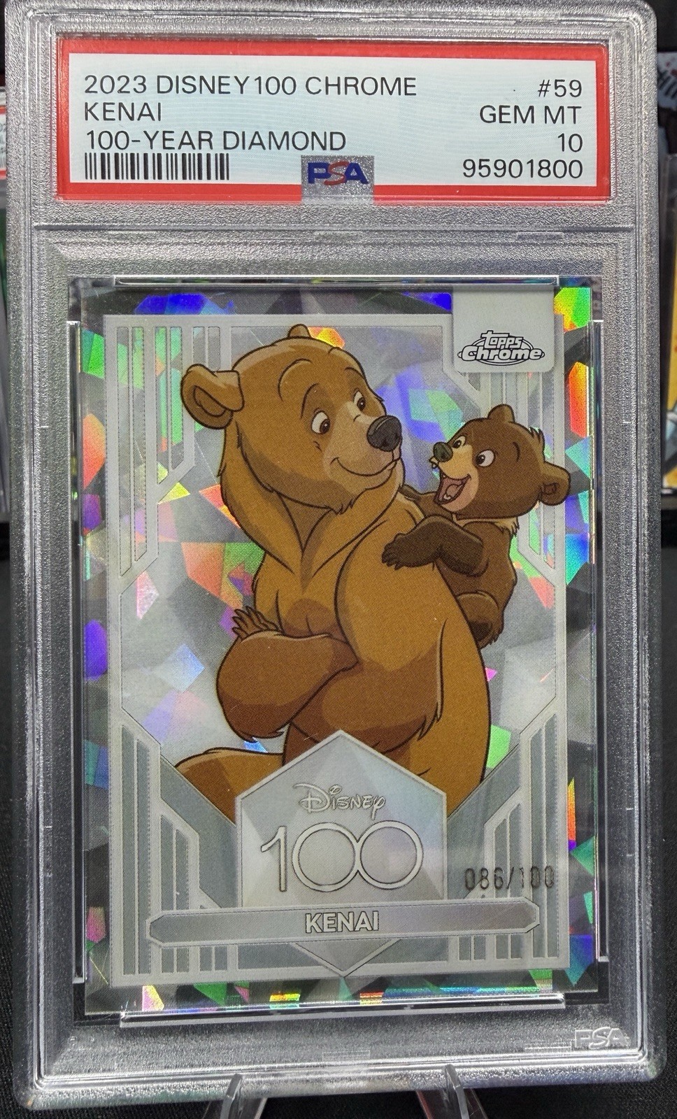 2023 Topps Chrome Disney 100 Kenai #59 100-Year Diamond Refractor /100 PSA10 GEM