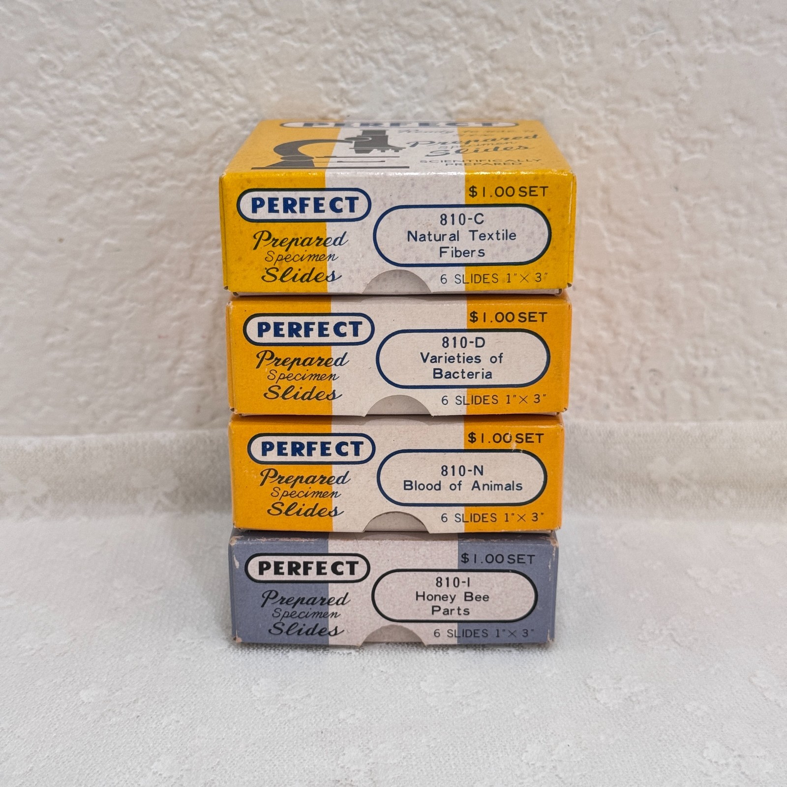 Vtg PERFECT Prepared Microscope Slides Lot 4 Boxes 24pc Japan Blood Bee Bacteria