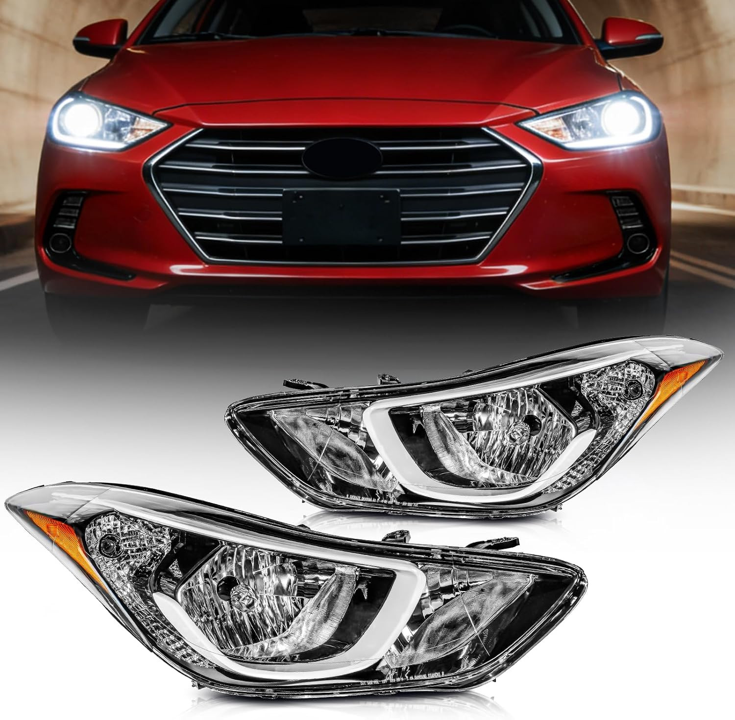 Headlight Assembly Replacement for Hyundai Elantra 2014-2016