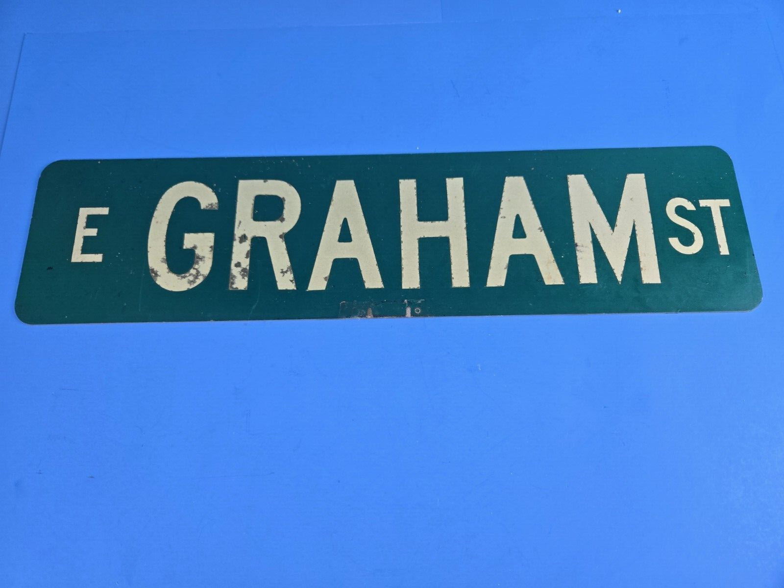 Vintage original E Graham st.  Double Sided Cast Aluminum Road Street Sign 24\