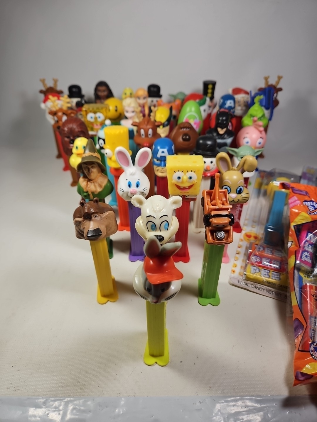 Pez Dispenser Lot of 58, Star Wars, Holiday, Sponge Bob, Marvel much more