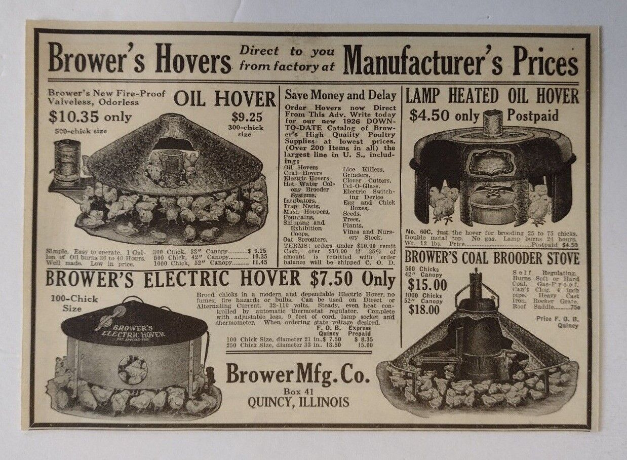 1926 Brower Mfg. Co. Advertisement Quincy, Illinois