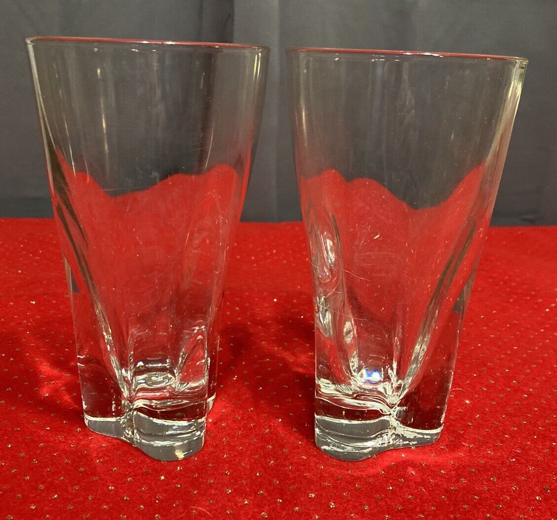 Heavy Triangle Bottom Beer Glasses Set Of Two