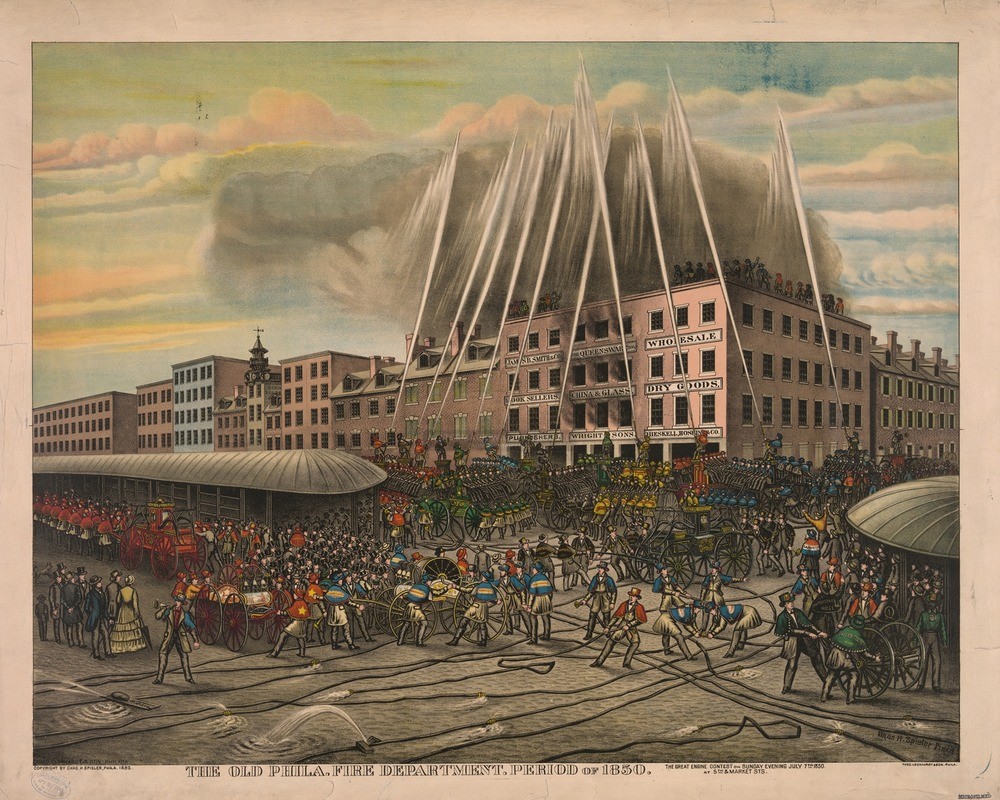Old Philadelphia Fire Department 1850 8x10 Print HT51341043