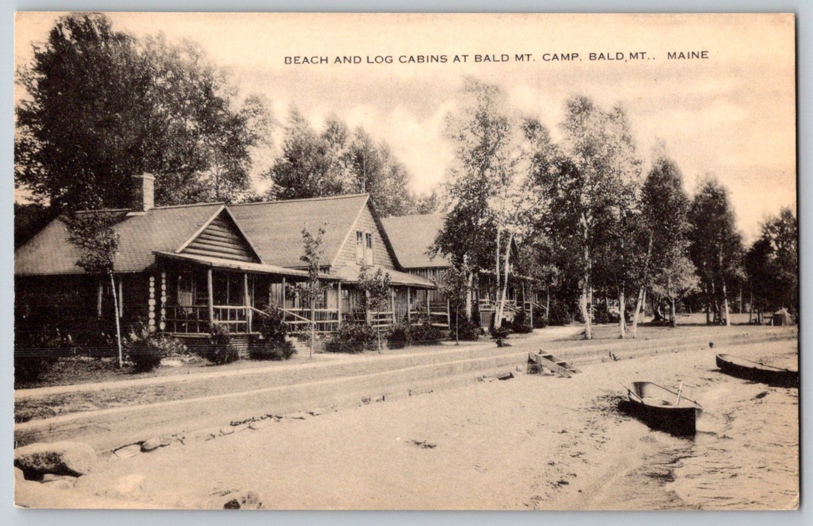 ME Bald Mountain Camps Rangeley Lakes c1910 Postcard c1910