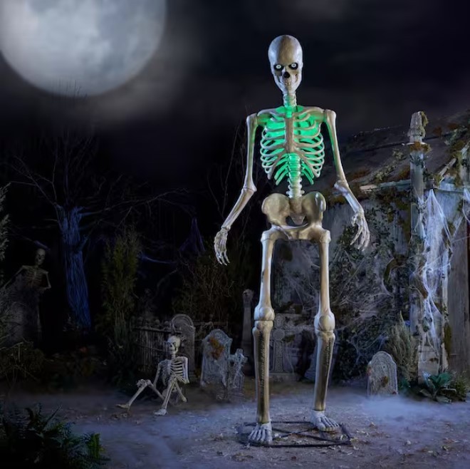 12-FT Animated LED Skelly Halloween Skeleton App Controlled LifeEyes Yard Decor. 12-FT Animated LED Skelly Halloween Skeleton App Controlled LifeEyes Yard Decor.