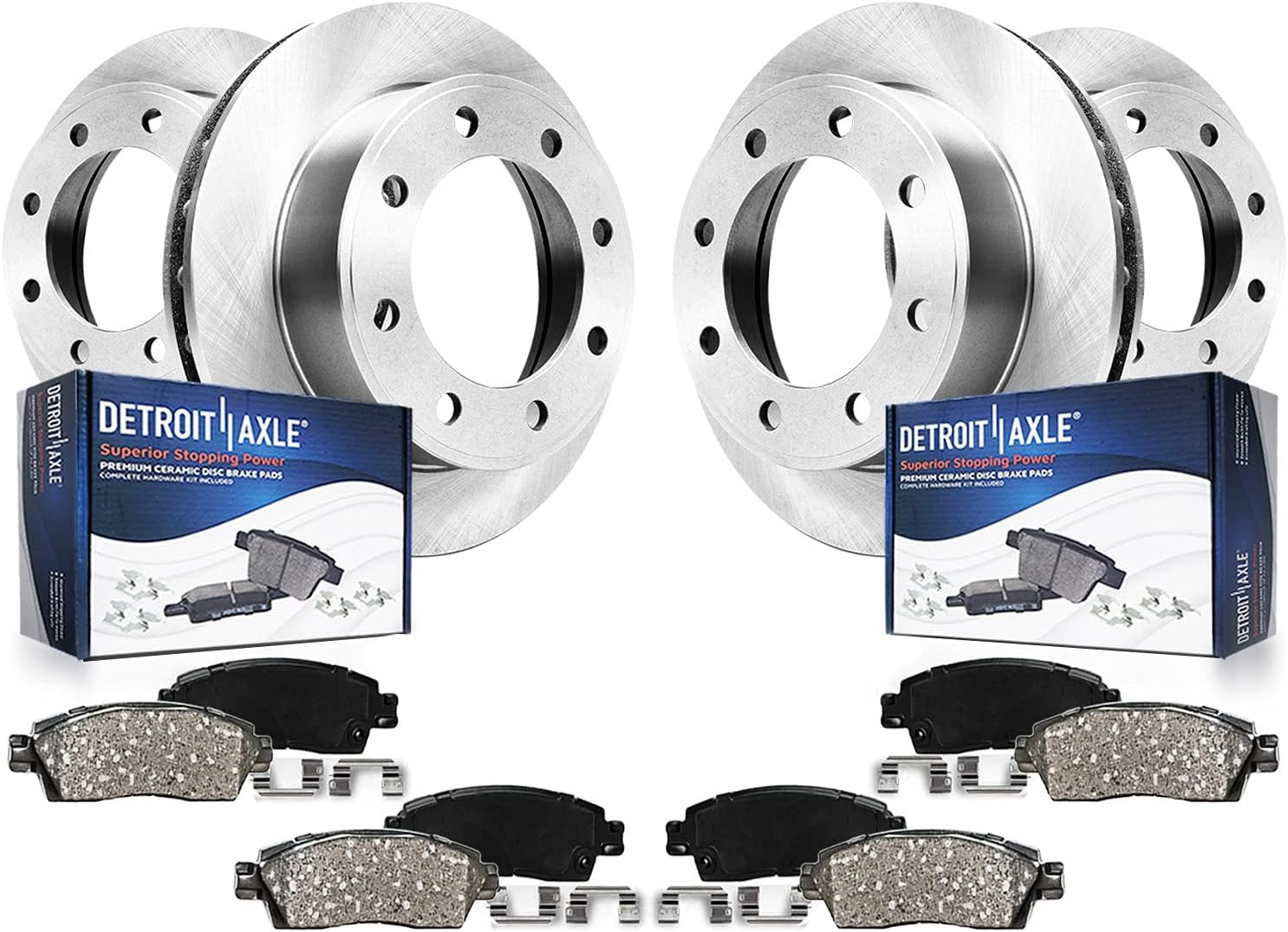 Detroit Axle - 8Pc Brake Kit for Chevy GMC Silverado Sierra 2500 3500