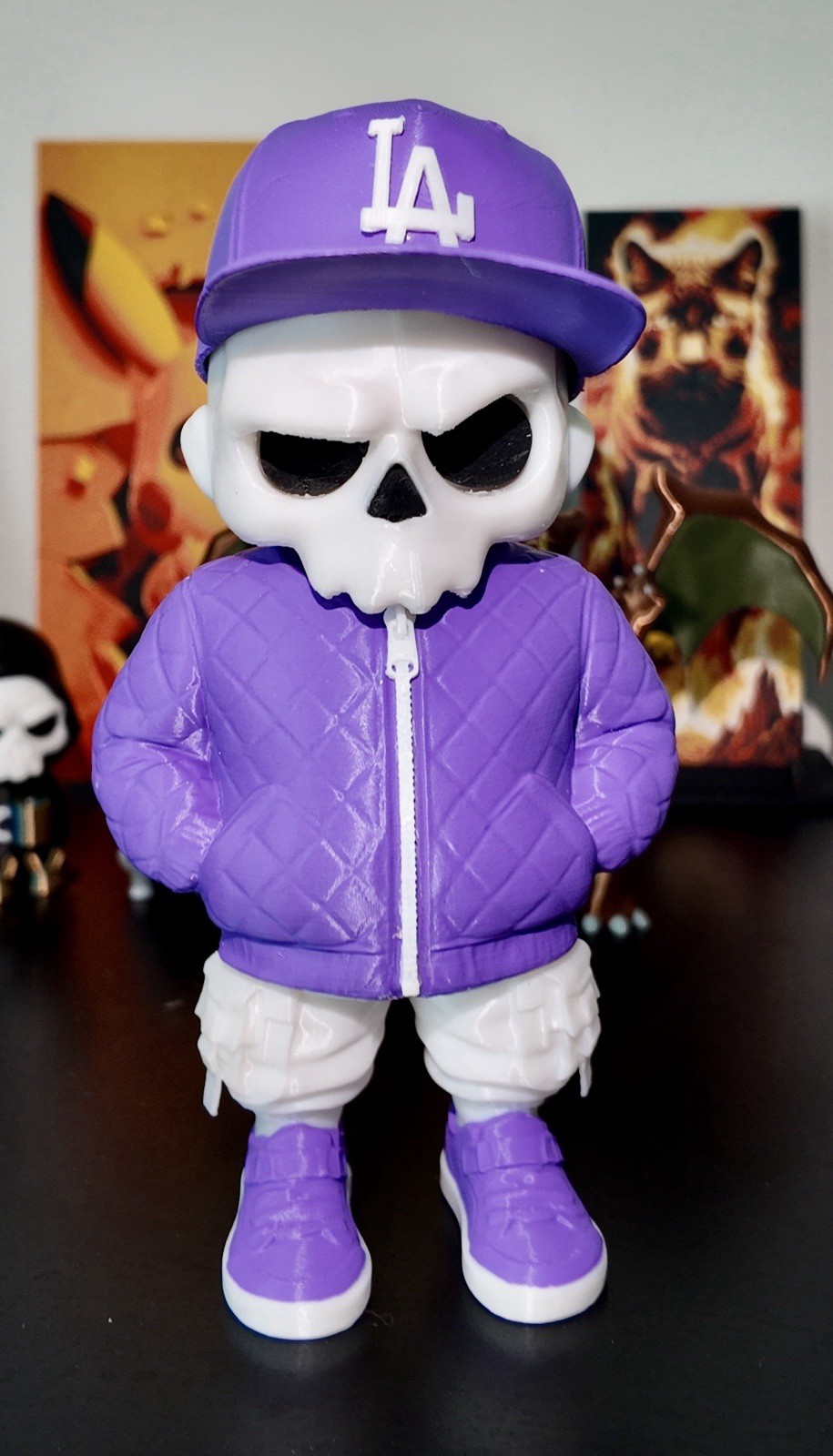 3D Printed LA  Skull Figure MLB team spirit