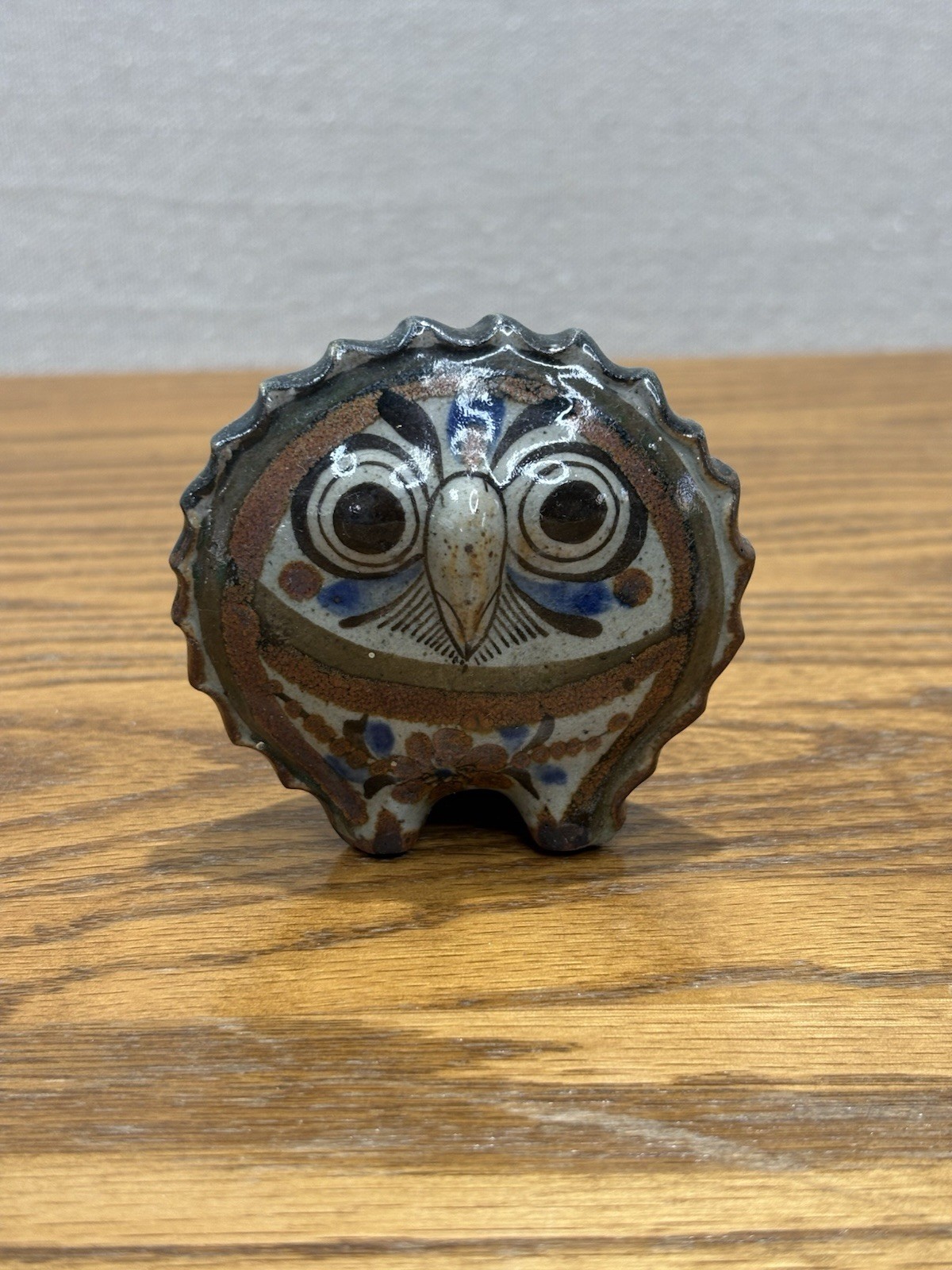 Vintage Tonala Mexican Folk Art Owl Hand Painted Ceramic Pottery 3 Vintage Tonala Mexican Folk Art Owl Hand Painted Ceramic Pottery 3